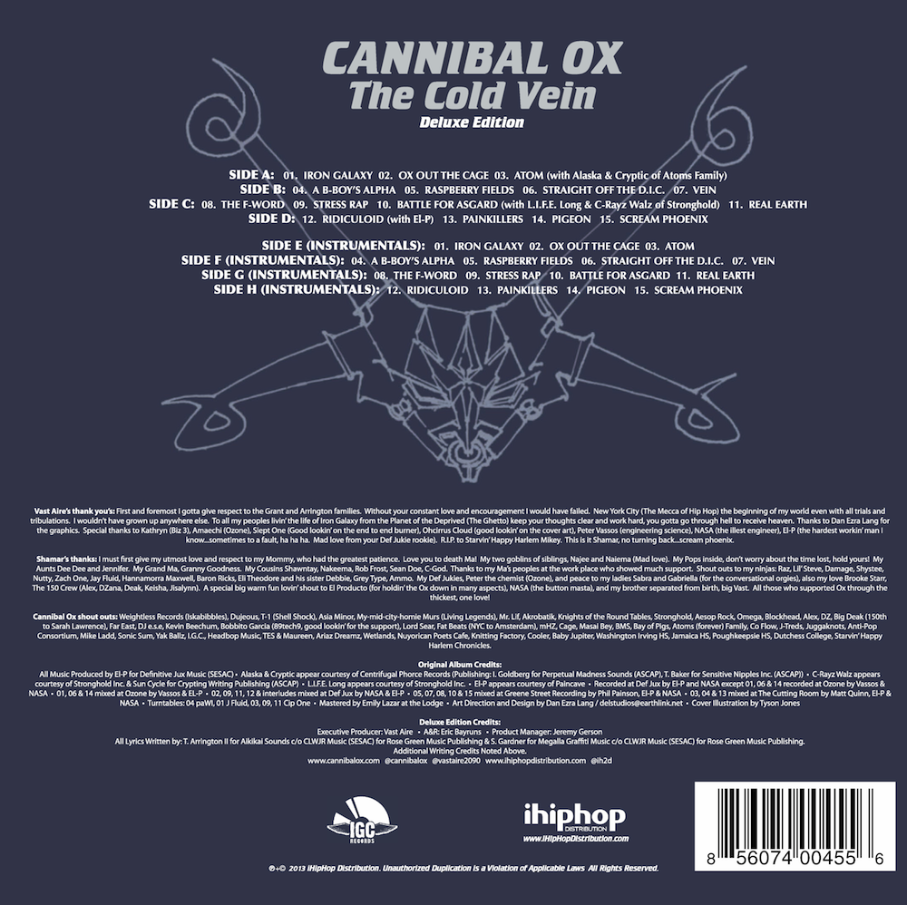 Cannibal Ox - The Cold Vein - Deluxe Edition White Vinyl 4XLP Cannibal Ox - The Cold Vein - Deluxe Edition White Vinyl 4XLP