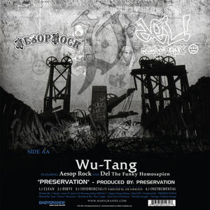 Wu-Tang - Biochemical Equation / Preservation (feat. RZA of Wu-Tang Clan, MF Doom, Aesop Rock & Del The Funky Homosapien) - Blue Vinyl 12"
