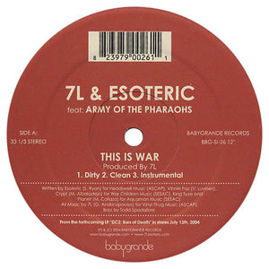 7L & Esoteric - This Is War / Rise of a Rebel (feat. Army of the Pharaohs) - Vinyl 12
